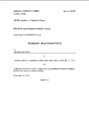 Zahteva upnika za potrditev pravnomočnosti sklepa o izvršbi - S pomočjo tega obrazca upnik sestavi vlogo, s katero od sodišča zahteva, da potrdi, da je sklep o izvršbi, ki ga je izdalo to sodišče, postal pravnomočen.
Sklep o izvršbi postane pravnomočen, ko dolžnik zoper njega ne more več vložiti pravnega sredstva (ugovora ali pritožbe), ker je bodisi potekel rok za vložitev pravnega sredstva bodisi je dolžnik vložil pravno sredstvo, pa je sodišče o njem odločilo negativno.
Pravnomočnost sklepa o izvršbi je pogoj, da se lahko začnejo opravljati neposredna dejanja izvršbe, da torej upnik pride do izpolnitve svoje terjatve.
Sodišče potrdi pravnomočnost s pečatom in podpisom na sami vlogi.
